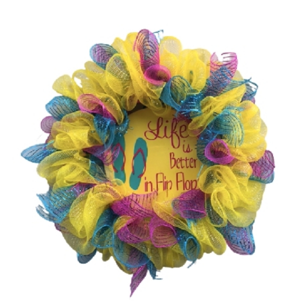 Approx. 14 inch Flip Flop Summer Wreath